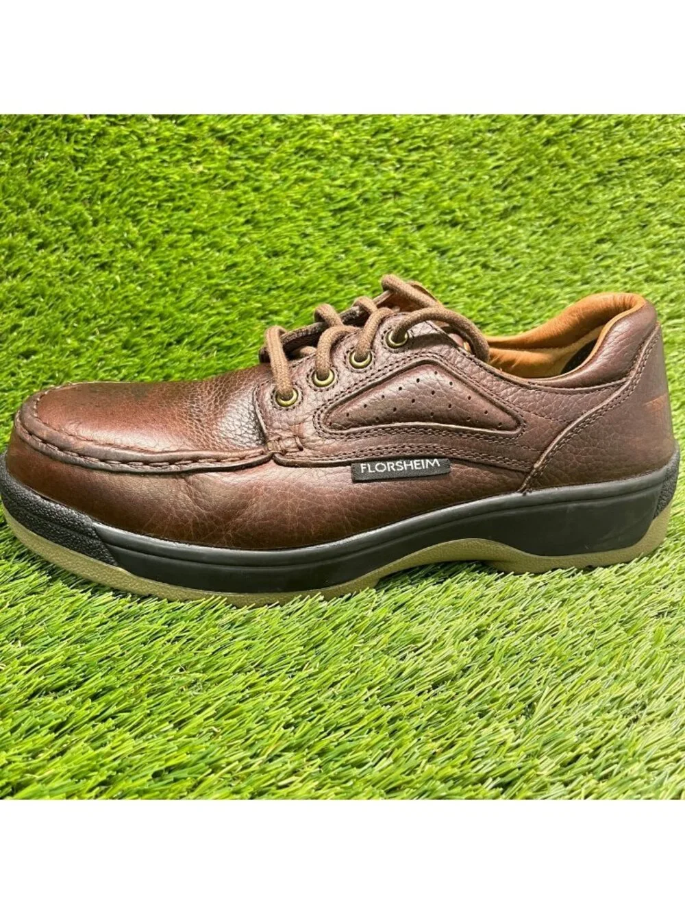 Florsheim Compadre Mens Size 11 Brown Composite Toe Safety Work Oxford Shoes